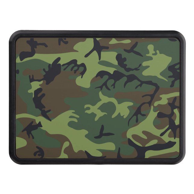 Green Camouflage Pattern, Military Pattern, Army Hitch Cover (Front)