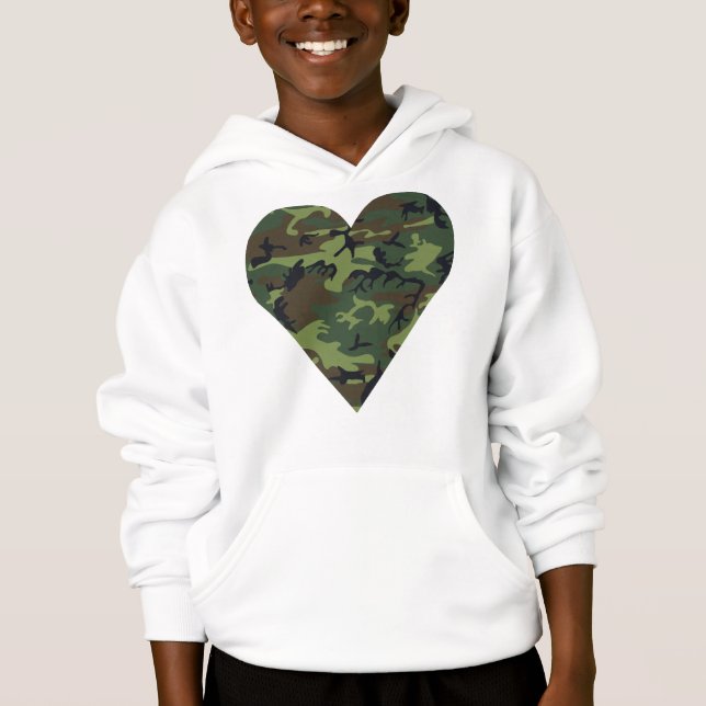 Green Camouflage Pattern, Military Pattern, Army Hoodie (Front)