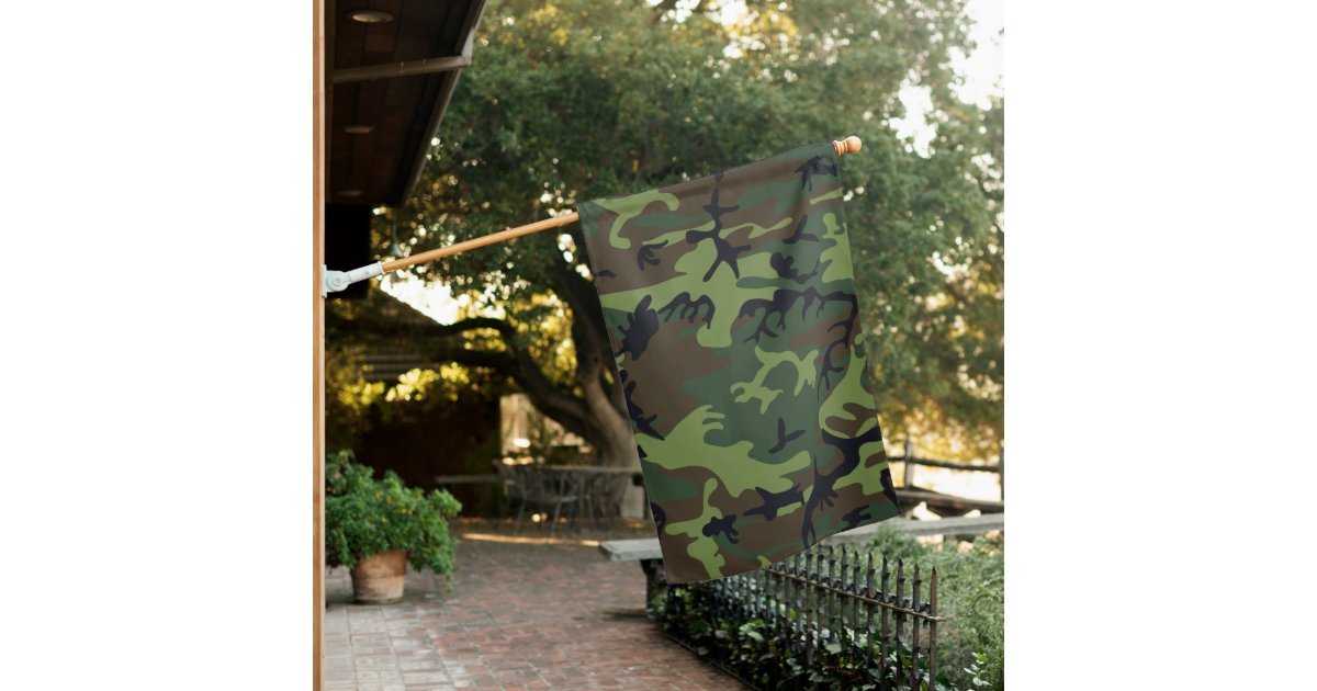 Green Camouflage Pattern, Military Pattern, Army House Flag | Zazzle