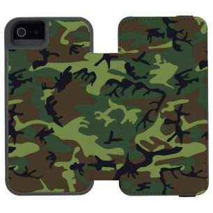 Green Camouflage Pattern, Military Pattern, Army iPhone SE/5/5s Wallet Case