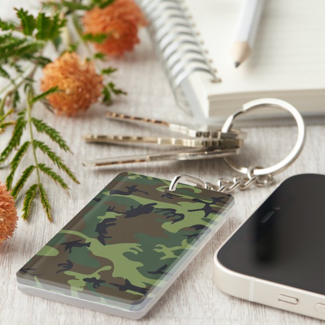 Green Camouflage Pattern, Military Pattern, Army Keychain (Front Right)