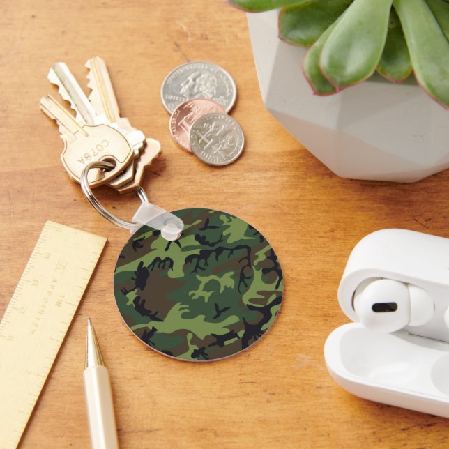 Green Camouflage Pattern, Military Pattern, Army Keychain (Desk)