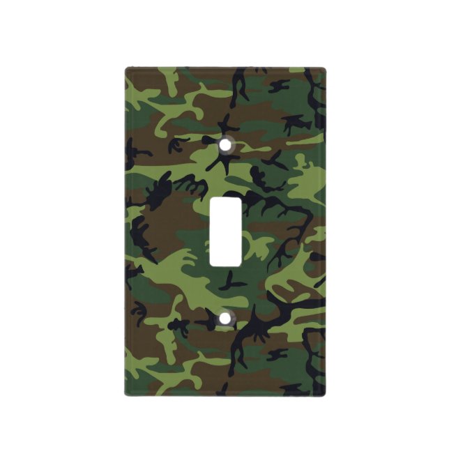 Green Camouflage Pattern, Military Pattern, Army Light Switch Cover (Front)