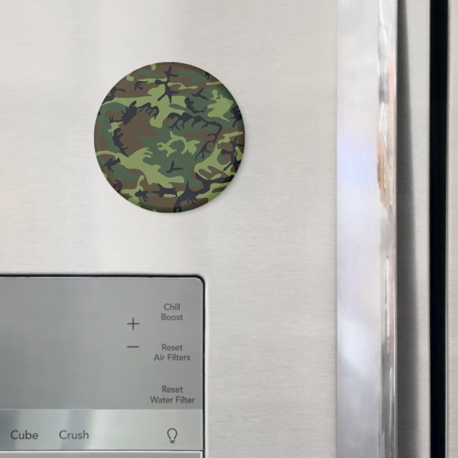 Green Camouflage Pattern, Military Pattern, Army Magnet (In Situ (Fridge))