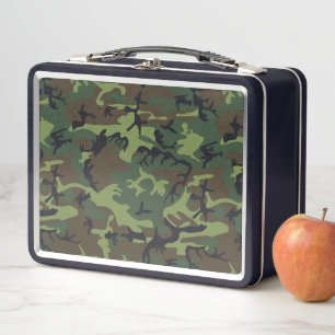 Green Camouflage Pattern, Military Pattern, Army Metal Lunch Box