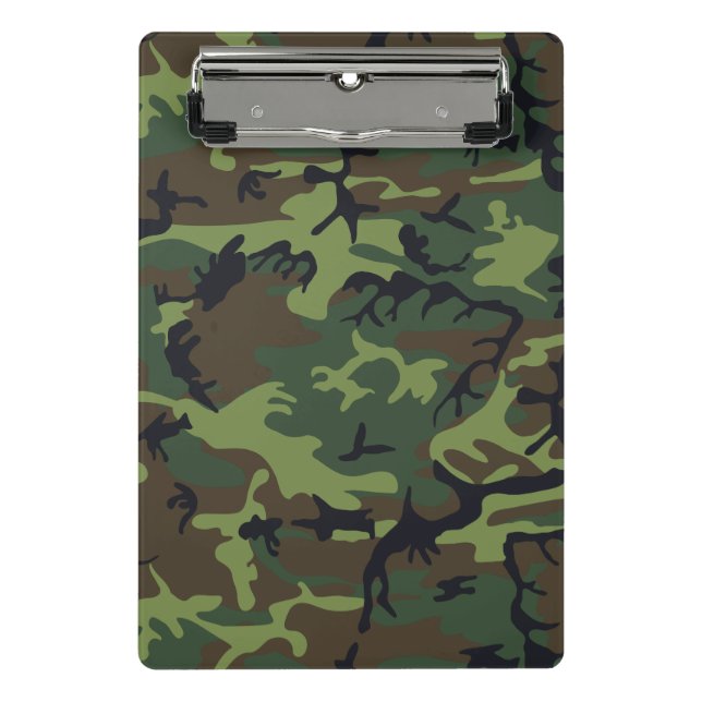 Green Camouflage Pattern, Military Pattern, Army Mini Clipboard (Front)
