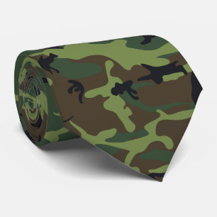 Green Camouflage Pattern, Military Pattern, Army Neck Tie