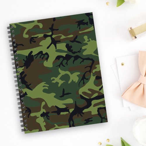 Green Camouflage Pattern Military Pattern Army Notebook