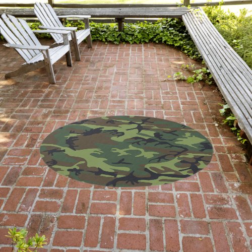 Green Camouflage Pattern Military Pattern Army Outdoor Rug