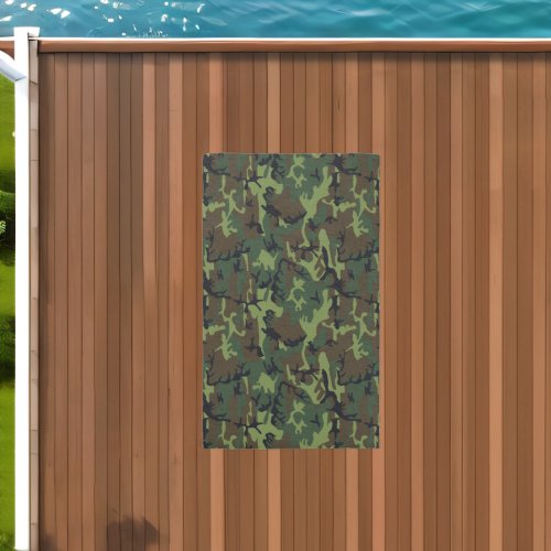 Green Camouflage Pattern Military Pattern Army Outdoor Rug