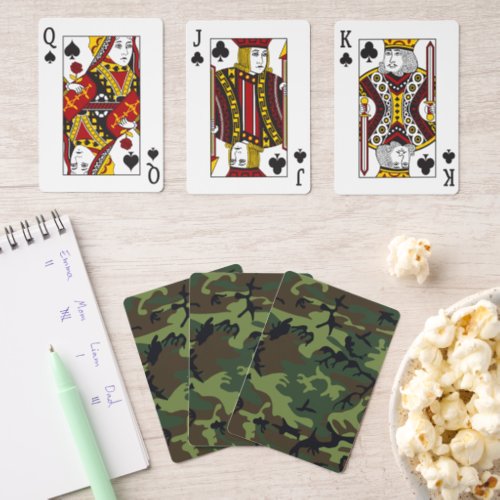 Green Camouflage Pattern Military Pattern Army Pinochle Cards