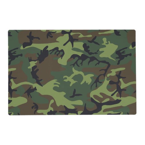 Green Camouflage Pattern Military Pattern Army Placemat