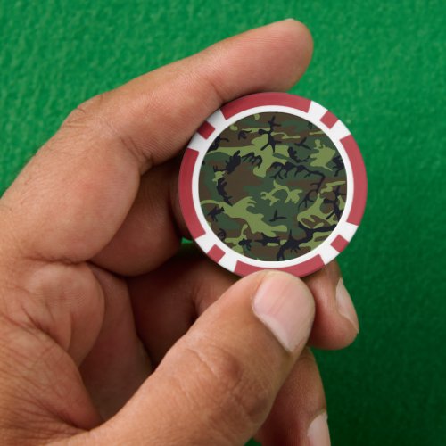 Green Camouflage Pattern Military Pattern Army Poker Chips