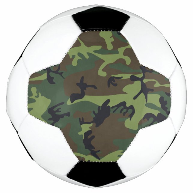 Green Camouflage Pattern, Military Pattern, Army Soccer Ball (Front)