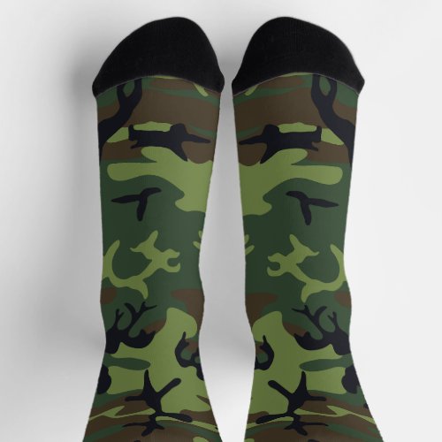 Green Camouflage Pattern Military Pattern Army Socks