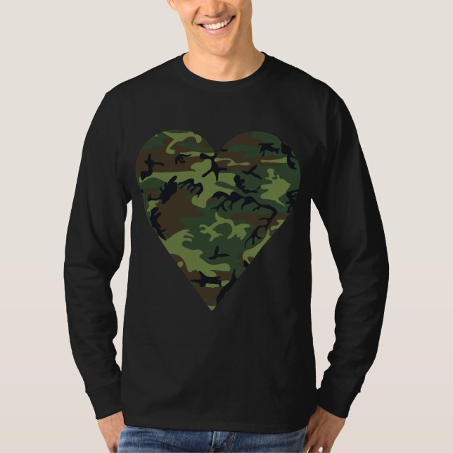 Green Camouflage Pattern, Military Pattern, Army T-Shirt (Front)