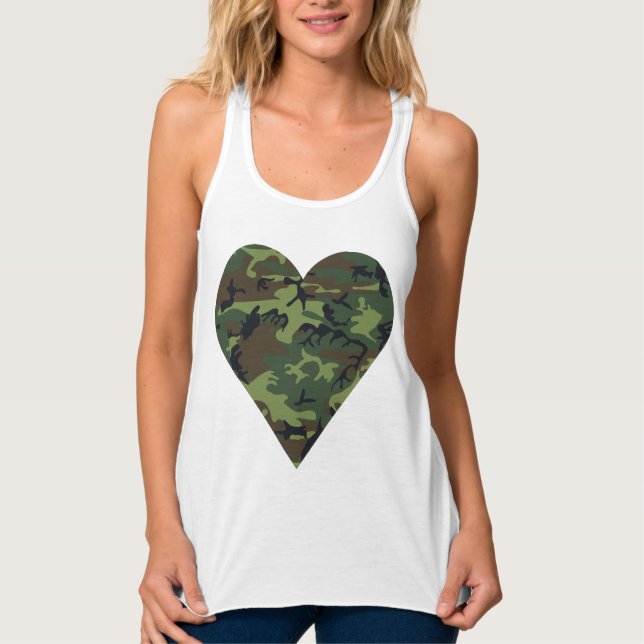 Green Camouflage Pattern, Military Pattern, Army Tank Top (Front)