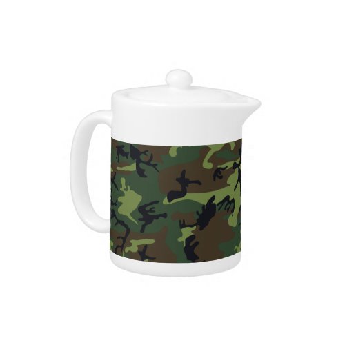 Green Camouflage Pattern Military Pattern Army Teapot