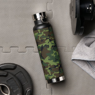 Green Camouflage Pattern, Military Pattern, Army Water Bottle