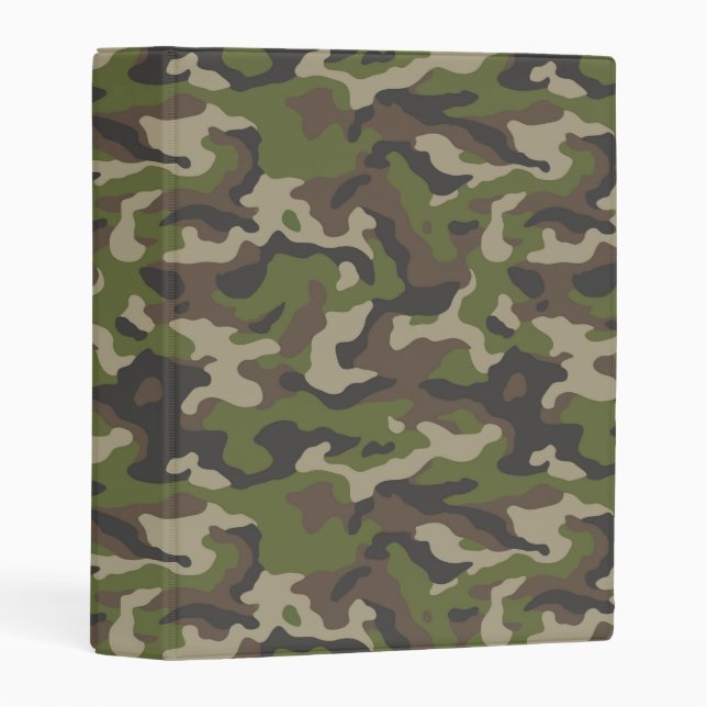 Green Camouflage Pattern Mini Binder (Front/Spine)