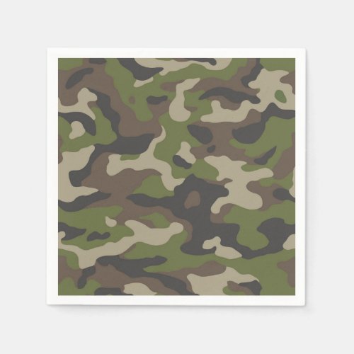 Green Camouflage Pattern Napkins