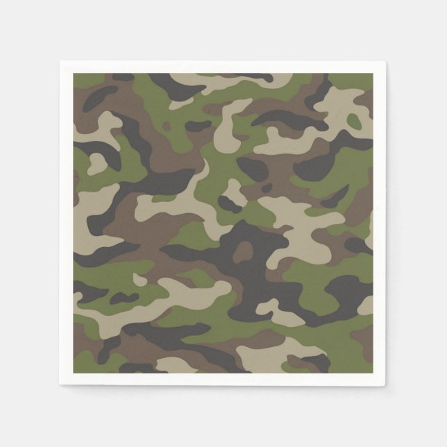 Green Camouflage Pattern Napkins (Front)