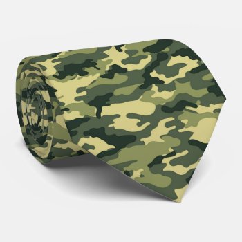Green Camouflage Pattern Neck Tie by bestgiftideas at Zazzle