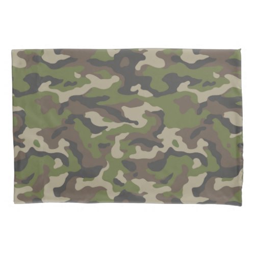 Green Camouflage Pattern Pillow Case