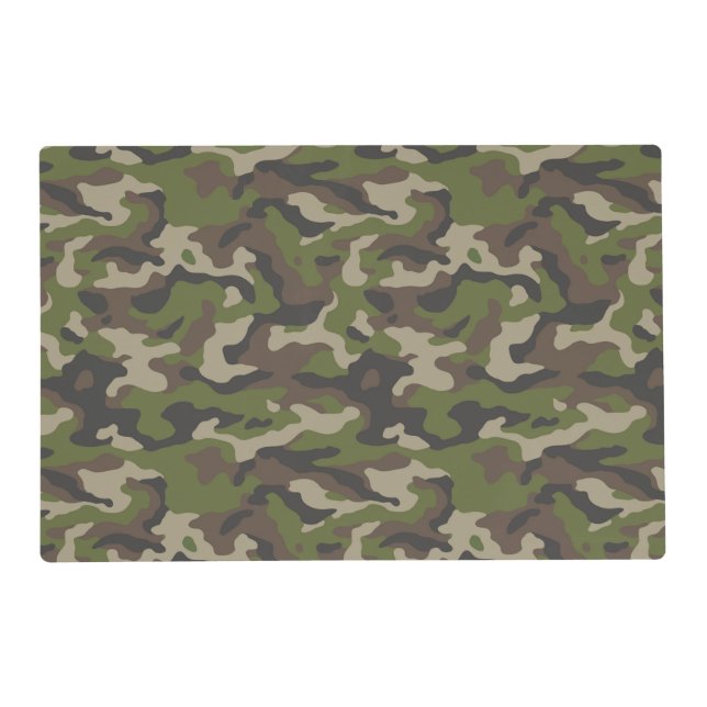 Green Camouflage Pattern Placemat (Front)