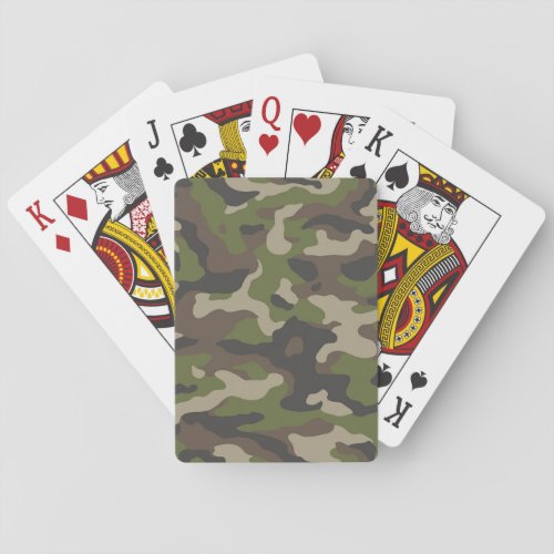 Green Camouflage Pattern Playing Cards