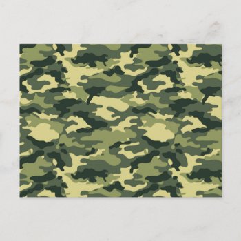 Green Camouflage Pattern Postcard by bestgiftideas at Zazzle
