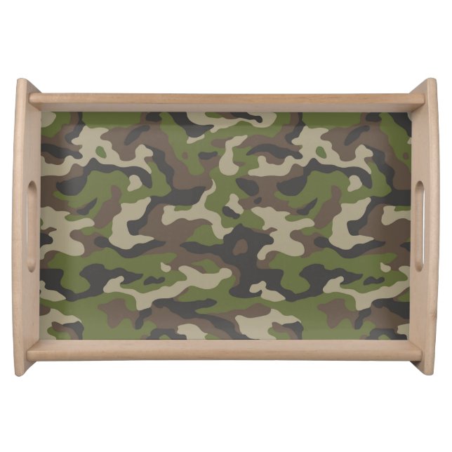 Green Camouflage Pattern Serving Tray (Front)