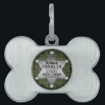 Green Camouflage Pattern Sheriff Name Badge Pet Name Tag<br><div class="desc">This customizable camo pattern design has a metal sheriff badge with space for you to add your name. The camouflage is in shades of green and brown. It's a great design for a person in the military, a veteran, a woman or man in law enforcement, a hunter or even a...</div>