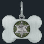 Green Camouflage Pattern Sheriff Name Badge Pet Name Tag<br><div class="desc">This customizable camo pattern design has a metal sheriff badge with space for you to add your name. The camouflage is in shades of green and brown. It's a great design for a person in the military, a veteran, a woman or man in law enforcement, a hunter or even a...</div>