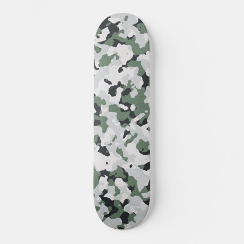 Green camouflage pattern skateboard