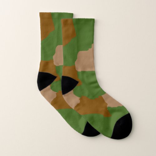 green camouflage pattern socks