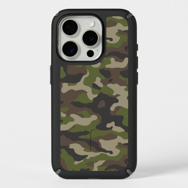 Green Camouflage Pattern Speck iPhone Case (Front)