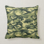 Green Camouflage Pattern Throw Pillow