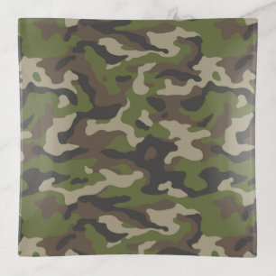 Green Camouflage Pattern Trinket Tray