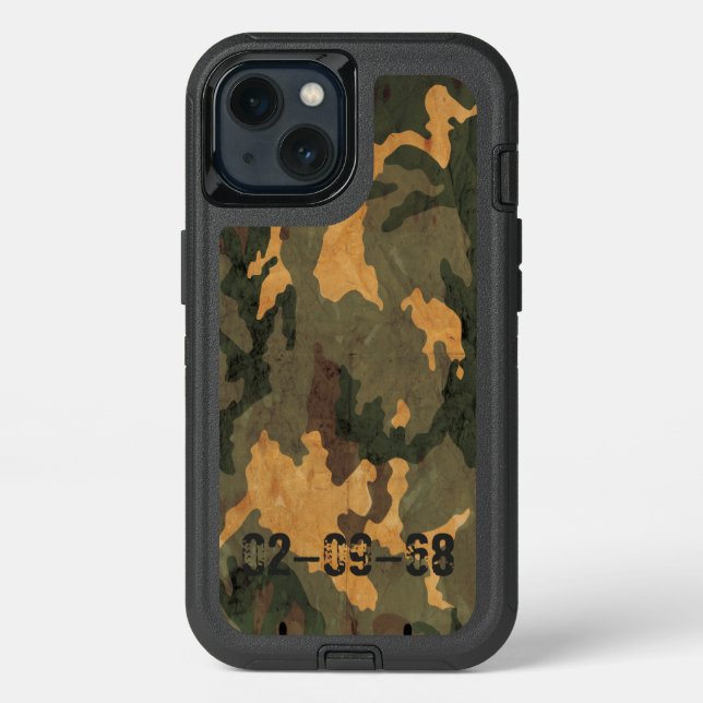 Green camouflage pattern vintage 2020 otterbox iPhone case (Back)