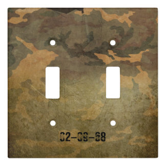 Green camouflage pattern vintage V2.0 Light Switch Cover