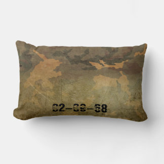 Green camouflage pattern vintage V2.0 Lumbar Pillow