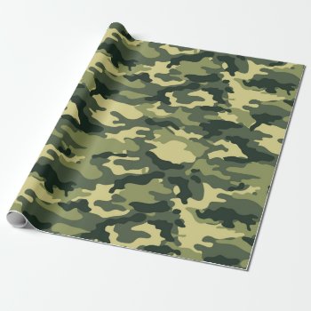 Green Camouflage Pattern Wrapping Paper by ReligiousStore at Zazzle