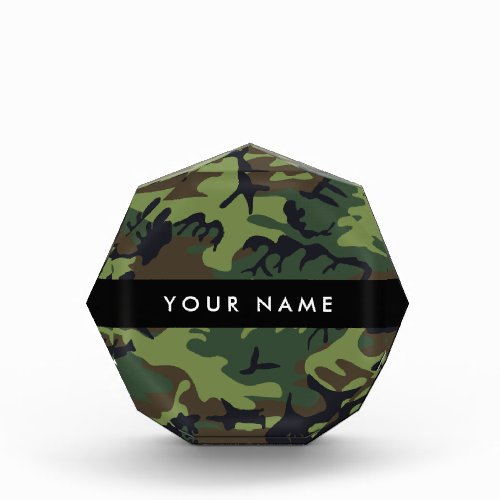 Green Camouflage Pattern Your name Personalize Acrylic Award