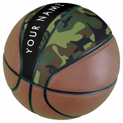 Green Camouflage Pattern Your name Personalize Basketball