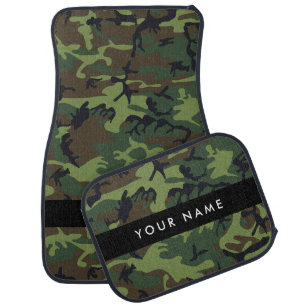 Green Camouflage Pattern, Your name, Personalize Car Floor Mat