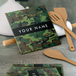 Green Camouflage Pattern, Your name, Personalize Ceramic Tile<br><div class="desc">Elegant,  stylish and sophisticated camouflage pattern in green and brown color. Modern and trendy gift,  perfect for the military lover in your life. Personalize by adding your name,  nickname,  monogram or initials.</div>