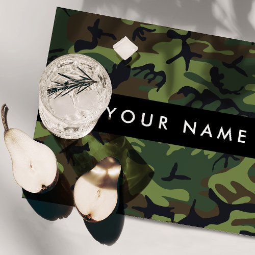 Green Camouflage Pattern Your name Personalize Cloth Placemat