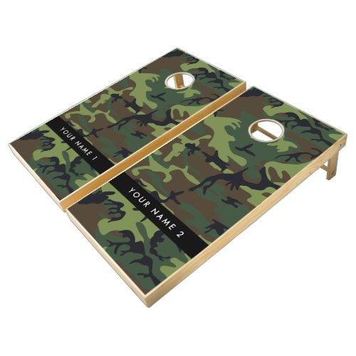 Green Camouflage Pattern Your name Personalize Cornhole Set
