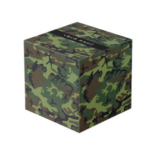 Green Camouflage Pattern, Your name, Personalize Cube